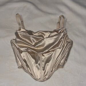 Urban Outfitters Satin Corset Top - Gold